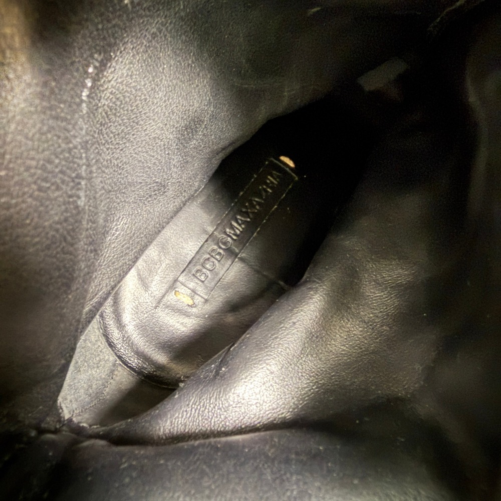 BCBGMAXAZRIA‎ Black Snakeskin Genuine Leather Ankle Boots Gold Buckle 7 - Picture 9 of 10